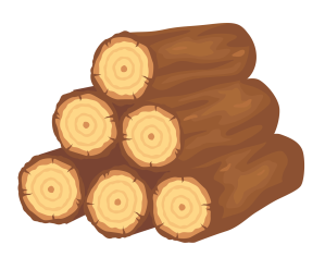 Variety wood log trunks design flat vector 5 converti